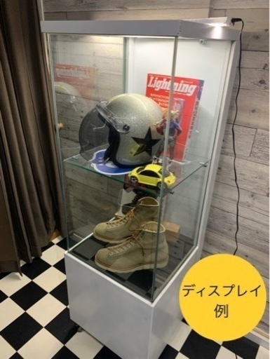 お話中★★★木製ガラスコレクション棚　自家塗装　白
