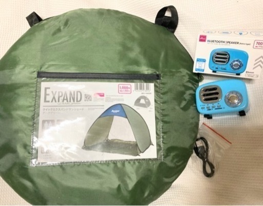 ミニテントとBluetoothスピーカー（レトロタイプ）セット
