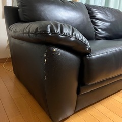 合皮ソファ　2人掛けの画像