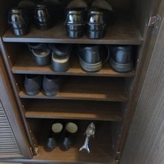 美品　家具調のくつ箱の画像