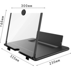 【新品】 MINGCHUANGWEILI 16インチ 画面拡大鏡 携帯電話用 4D HD拡大画面拡大鏡 すべてのスマートフォンに対応 ブラック 3D スクリーンの画像