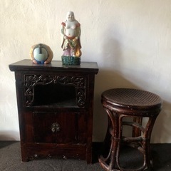 李朝家具 &  天然籐スツール