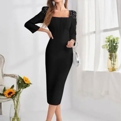 【譲渡先決まりました】パーティードレス 結婚式 ワンピース パール キャバの画像