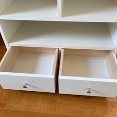 ［売約済］ランドセルラック・2人用・ホワイト・キャスター付の画像