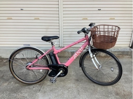 23ヤマハ新機種電動アシスト自転車pasVIENTA26インチピンクアルミボディー