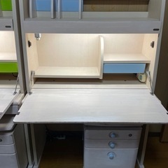 【中古、水色は売約済み】学習机、袖机２式（DESKLAND by OKUMOTO）の画像
