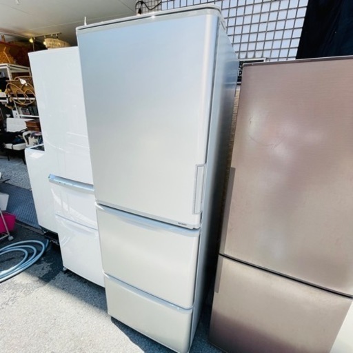 【売約済み】シャープ SHARP SJ-W351D-S [冷蔵庫 (350L・どっちもドア) 3ドア シルバー系]  SJ-W351D 3ドア　大型　大容量　同棲　引越し　引っ越し　結婚　ファミリー　タイプ　自動製氷　氷　３ドア冷蔵庫　　野菜室