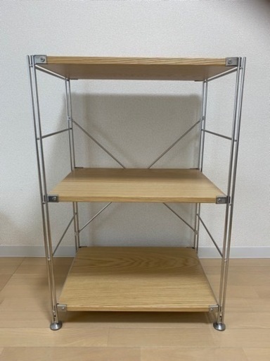 4/30まで: 無印良品 ステンレスユニットシェルフ・オーク材棚・小