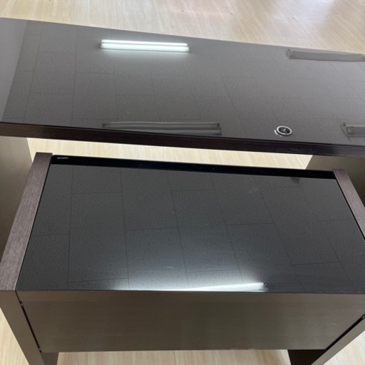 決まりました！　セット　メインデデスク150×60 袖机　40×89 強化ガラス