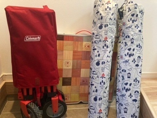 (受渡先決定)コールマン　アウトドアワゴン　テーブル　チェア×2