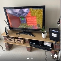 【決まりました】テレビ台（レンガ、板）とニトリ小物入れ