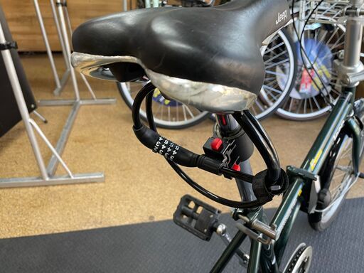 中古・美車 ◆全部コミコミ・特価◆ 20インチ変速付き折り畳み自転車 ◆ ワイヤー錠、フロントバスケット付き