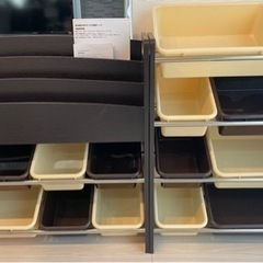 絵本棚付おかたづけ収納ラック　トーイキャビネットの画像