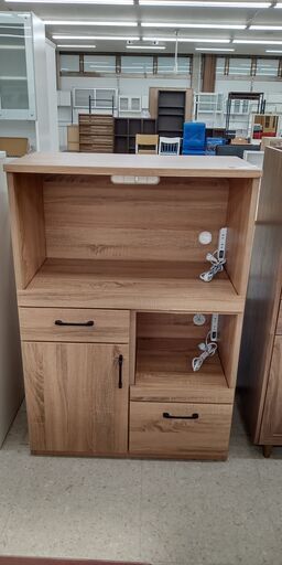 ★ジモティ割あり★  レンジ台 茶 H115×D42.7×W79.7 クリーニング済み TJ354