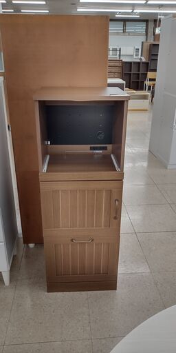 ★ジモティ割あり★ YAMAZEN レンジ台 茶 H120×D39.5×W45 クリーニング済み TJ355