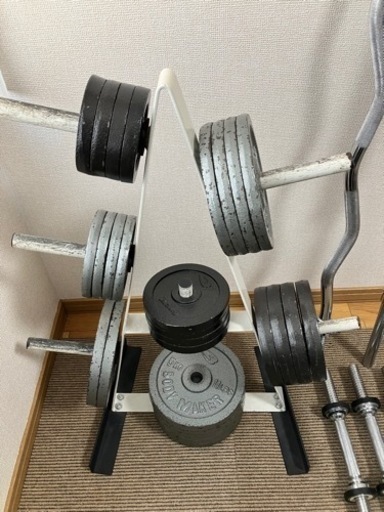 取引者決定　札幌帯広近隣　BODYMAKERトレーニング一式　90kgプレート台付