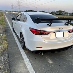 アテンザディーゼルセダン車検7年年１０月レーダーサポートリアウイング社外アルミ社外マフラーの画像