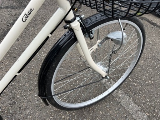 自転車　白　外装三段