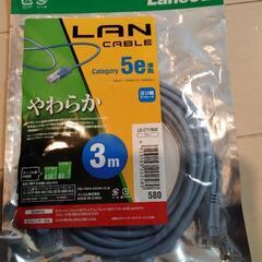 ☆新品　LANケーブル3m エレコム　ELECOM　ブルー