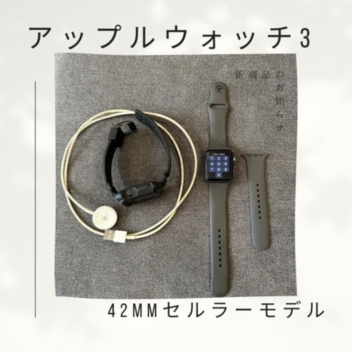 【本体&ベルト&ケース&充電ケーブル】アップルウォッチ3  42mm ⭐️早い者勝ち⭐️
