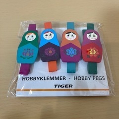【お譲り先決まりました】木製クロスピン　マトリョーシカ