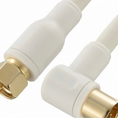 オーム電機 OHM ANT-C2S4FL-W アンテナケーブル ...