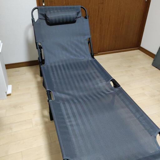 サマーベッド 簡易ベッド リクライニングチェア 室内使用のみ グレー ブラック 美品