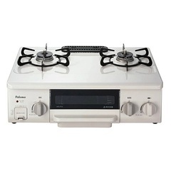 グリル付き2口テーブルコンロ　Paloma 白