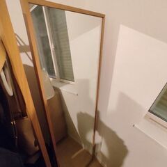 無印良品　オーク　スタンドミラー