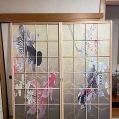 ★新品同様★アート襖（ふすま）（木製引き戸）2枚のセット