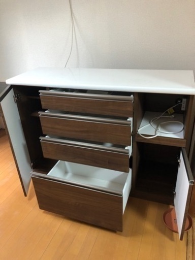 【美品】キッチンカウンター　大川家具