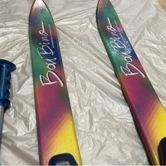 スキー板　キッズ　子供　スキー板　子供用　ストック　2点セット　お子様　ジュニアの画像