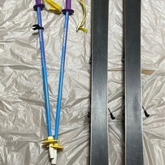 KAZAMA スキー板 2点セット ストック 子供用 の画像