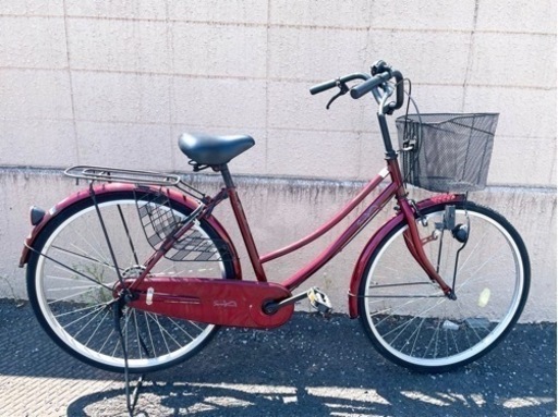 GM718 ママチャリ 26インチ 自転車 赤 ギアなし ダイナモライト リサイクルケイラック朝霞田島店