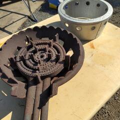 鋳物コンロ　44センチ　風防付き