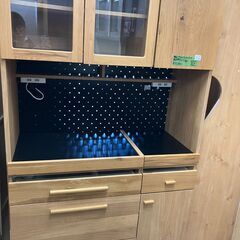 値下げしました!! 東馬 キッチンボード 食器棚 レンジ台 おしゃれ 完成品 幅105 日本製 北欧 おしゃれ ハウタ 105キッチンボード キッチン収納 ホワイトオーク材 クリーニング済 堺市 石津【ジャングルジャングルサカイ石津店】
