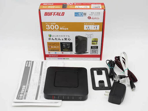 ss4934　バッファロー　Wi-Fiルーター　WSR-300HP　無線LANルーター　BUFFALO　マンション1ルーム　300Mbps　取扱説明書付き　元箱付き　ホームルーター　親機　全ポートGiga対応　コンパクト　簡単設定