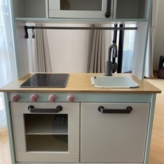 【お話し中】お値下げOK！IKEAおままごとキッチンduktig (ペイント済み)の画像