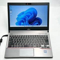 送料無料 保証付 日本製 13.3型 ノートパソコン 富士通 E736/P 中古良品 第6世代 Core i5 8GB DVD 無線 Bluetooth カメラ Windows11 Office