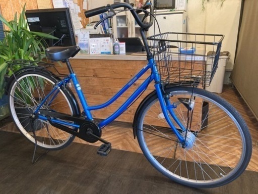 取引中【後輪タイヤ・後輪チューブ新品！】LEDオートライト　26インチ自転車　スカイブルー