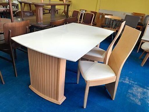 札幌【伸長式 ダイニング3点セット】幅160/215cm チェア2脚付 エクステンション ダイニングセット ダイニングテーブルセット 食卓テーブルセット 本郷通店
