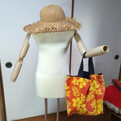 天然草　夏の帽子　手編み　新品