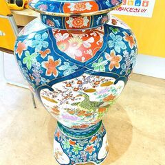 有田焼 飾壺 博山作 金龍窯 孔雀の画像