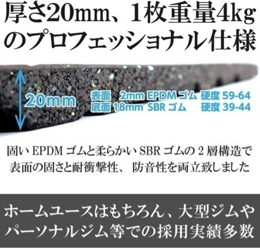 【プロ仕様】ジム用ラバーマット