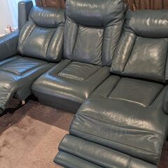 電動リクライニングソファ・本革・良状態・新品27～29万「L/S RELAX-65」大塚家具・幅2150ｘ奥行950~1560ｘ高さ990