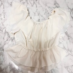 🤍ROYAL PARTY アイボリーホワイト オフショルの画像
