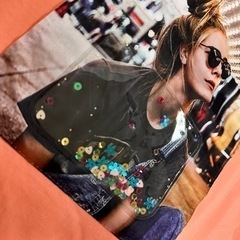 🤍数回着用　ネオンオレンジTシャツの画像