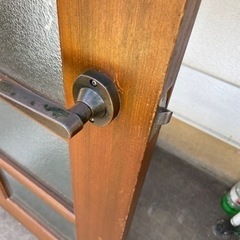 昭和レトロ室内扉　ガラス入り　無垢材　［値下げ］