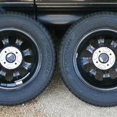 値下げしました。未使用　14インチアルミホイール、オールシーズンタイヤセット4本の画像