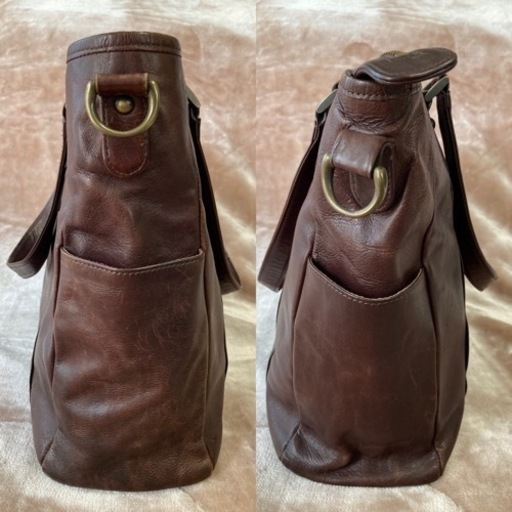 sot ZEBUレザー 2wayトートバッグ （ショルダーベルト付き）ブラウン